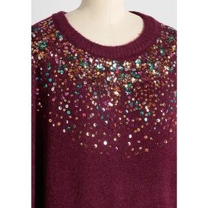 Burgundy Sequin Sweater NWT!
